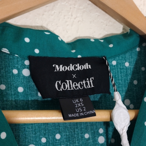 ModCloth Collectif Josephine Tiny Polkdot Green Jumpsuit - Picture 6 of 9